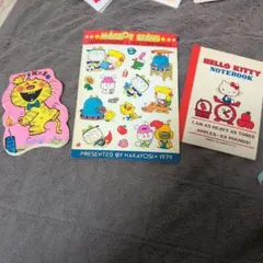 ハローキティノートとマスコットシールセット　昭和レトロ