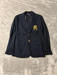 ポロラルフローレン レディース ニットコットンブレザー 6 L 紺金 POLO