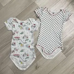 プチバトー　ロンパース肌着2枚セット　12m/74cm