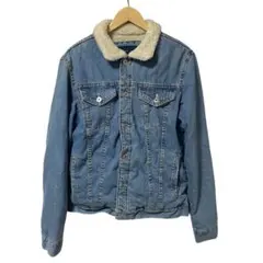 ZARA ボア襟付きライトブルーデニムジャケット