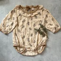 tete a tete 花柄 ロンパース ベージュ 80 ナチュラル くすみ