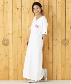 RODEOCROWNS♡RCS×Champion Vネック マキシ ワンピース