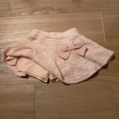 BRANSHES パンツインスカート 80cm　キュロット　ピンク　リボン