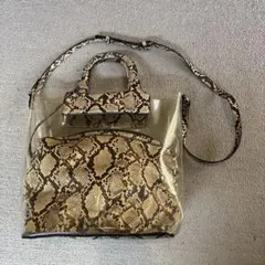 ZARA クリアヘビ柄ハンドバッグ