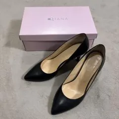 Diana ブラック ハイヒール パンプス ポインテッドトゥ24.5