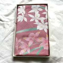 【未使用】ふじみやび ちりめん風呂敷 花柄（レーヨン・ナイロン）