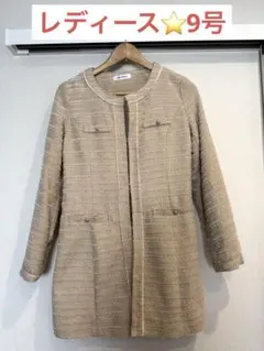 韓国風　レディースコート　ツイード風9号　Mサイズ　セレモニーお祝い卒園入学卒業