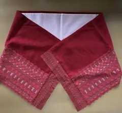 昭和レトロ　着物　ショール　レース　濃ワイン色