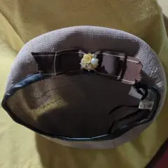 axesfemme リボン付きベレー帽 　 ピンクベージュ？？【中古品】