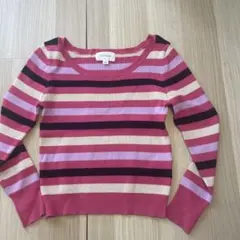 JILL STUART ストライプ ラメ入り 長袖セーター ピンク サイズフリー