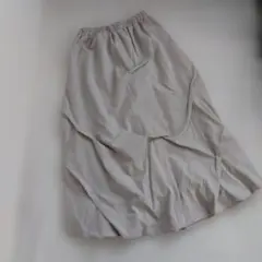 ロングスカート　バルーン　ベージュ ウエストゴム