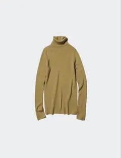 UNIQLO メリノリブタートルネックセーター S YELLOW