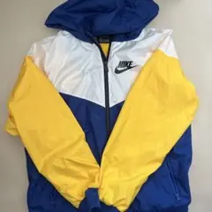 NIKE フード付きナイロンジャケット L 青/白/黄