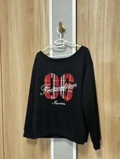 ワンショルダー オフショルダー トレーナー スウェット 黒