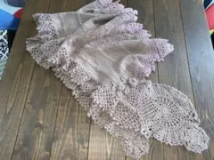 新品★モヘアニットショール★花モチーフ★レース★カーディガン★2way