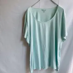 ベーシックエディションズ 2X ビッグシルエット Tシャツ ライトブルーVネック