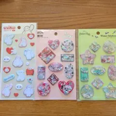 ベイマックスふわふわシール・ティンカーベル101匹わんちゃんウォーターシール