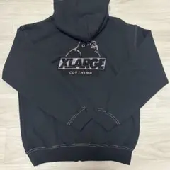 XLARGE ラインストーンジップフーディ ブラック