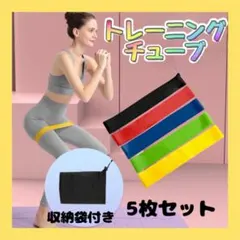 強度別 トレーニング チューブ 5本セット 収納袋付き バンド エクササイズ
