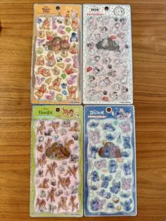 【正規品】プチドロップステッカー　バンビ/スティッチ/プーさん/101匹