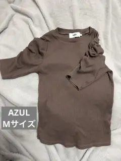 AZULbymoussy アズール　リブトップス パフスリーブ ブラウンのサムネイル