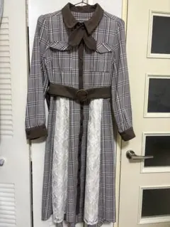 axes femme 配色シャツワンピース