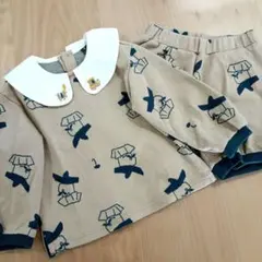 moimolnカウント柄トップス＆ブルマセットアップモイモルン100