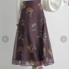 アプワイザーリッシェ　クラシカルフラワースカート　ブラウン　サイズ1 フレア