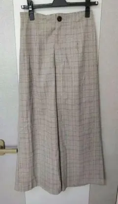 クリア　グレンチェック　ワイドパンツ　フリーサイズ