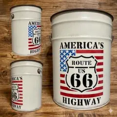 カリフォルニア U.S. ROUTE 66ドラム缶リメイクプランター リメイクペール缶『ルート66 カリフォルニア』鉢入れ プランター 多肉