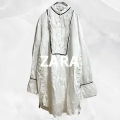 c912 ZARAザラ　ストゥディオ コレクション　フリルシャツワンピースXS