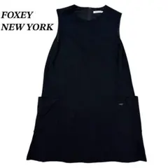 FOXEY NEW YORK ノースリーブワンピース 38 チャコールグレー FOXEY NEW YORK ノースリーブワンピース 38 チャコールグレー - メルカリ