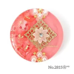 《No.2815❀》ハンドメイド　レジンヘアゴム　レッド　フラワーmix　大