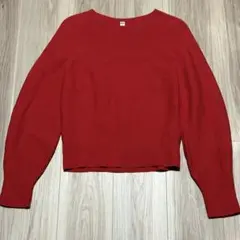 UNIQLO 3Dコットンクルーネックボリュームスリーブセーター