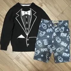 110cm SHISKYハーフパンツ＆OLD NAVYタキシード風ニット