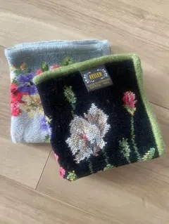 FILLER 花柄刺繍ハンカチ2枚セット
