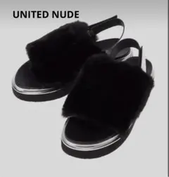 【22.5cm】UNITED NUDE ファーサンダル ブラックのサムネイル