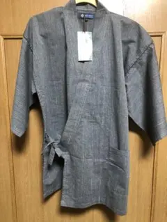 新品 グレー ストライプ 甚平 Mサイズ