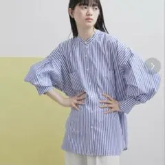 【定番・人気　美品】アダムエロペ　TCブロードバンドカラーシャツのサムネイル