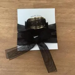 ヘアカフ　ポニーフック ヘアアクセサリー ブラック 黒