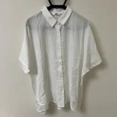 UNIQLO レーヨンブラウス　ホワイト　白　XL
