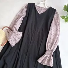 NATURAL BEAUTY BASIC シアードットブラウス S ピンク 長袖