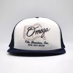 90s USA 企業ロゴ ビンテージ メッシュ キャップ ネイビー