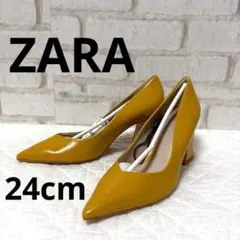 【タグ付き】ZARA ザラ パンプス　イエロー　24cmのサムネイル