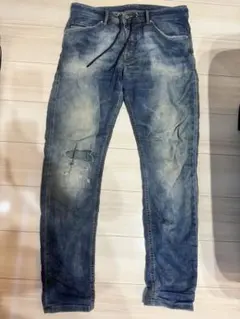 DIESEL ジョグジーンズ THOMMERダメージ加工 ストレッチデニム34