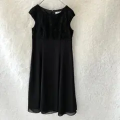 【INFINE】アンフィニ フォーマルワンピース レース 黒 11号 結婚式
