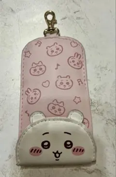 【訳あり】ちいかわ　リール付き　キーケース　ピンク