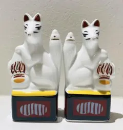 白狐の陶器像 神具セット新品