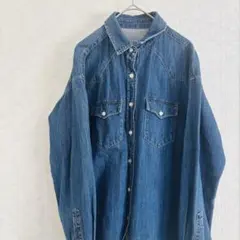 GU デニムシャツ メンズ Mサイズ 綿100%