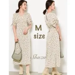 バリエーションマーメイドプリントワンピース マキシ丈 ワンピ 花柄 ボタニカル柄